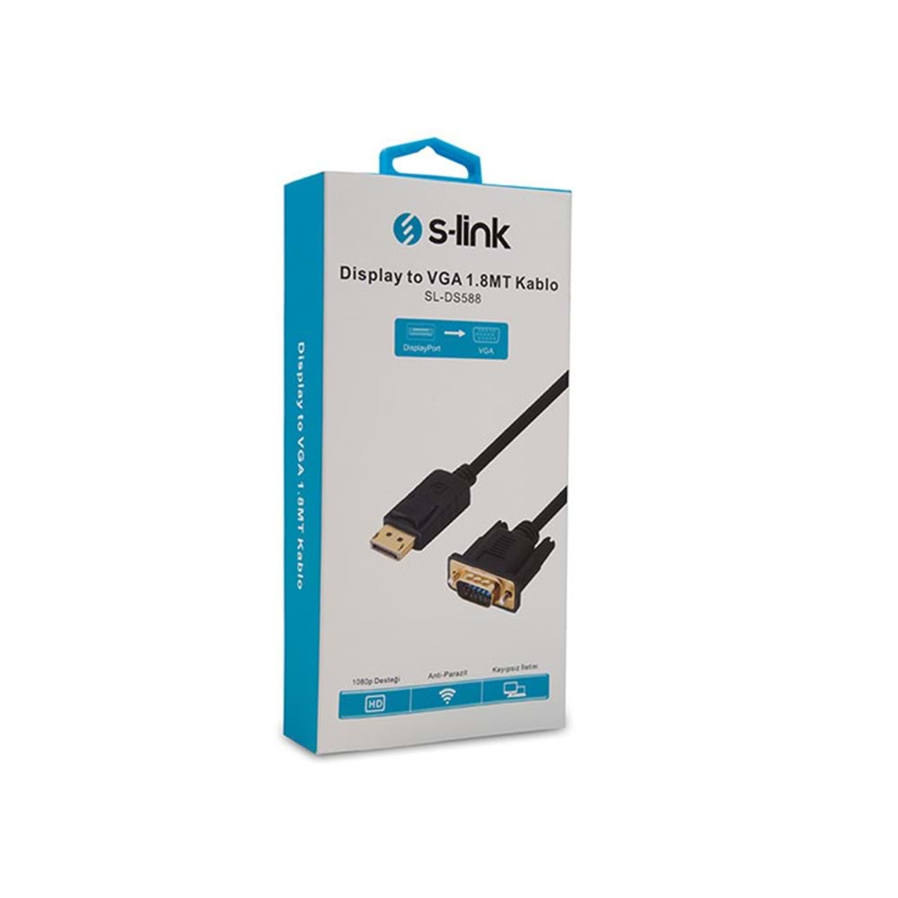 S-link SL-DS588 DİSPLAY to VGA 1.8mt Kablo