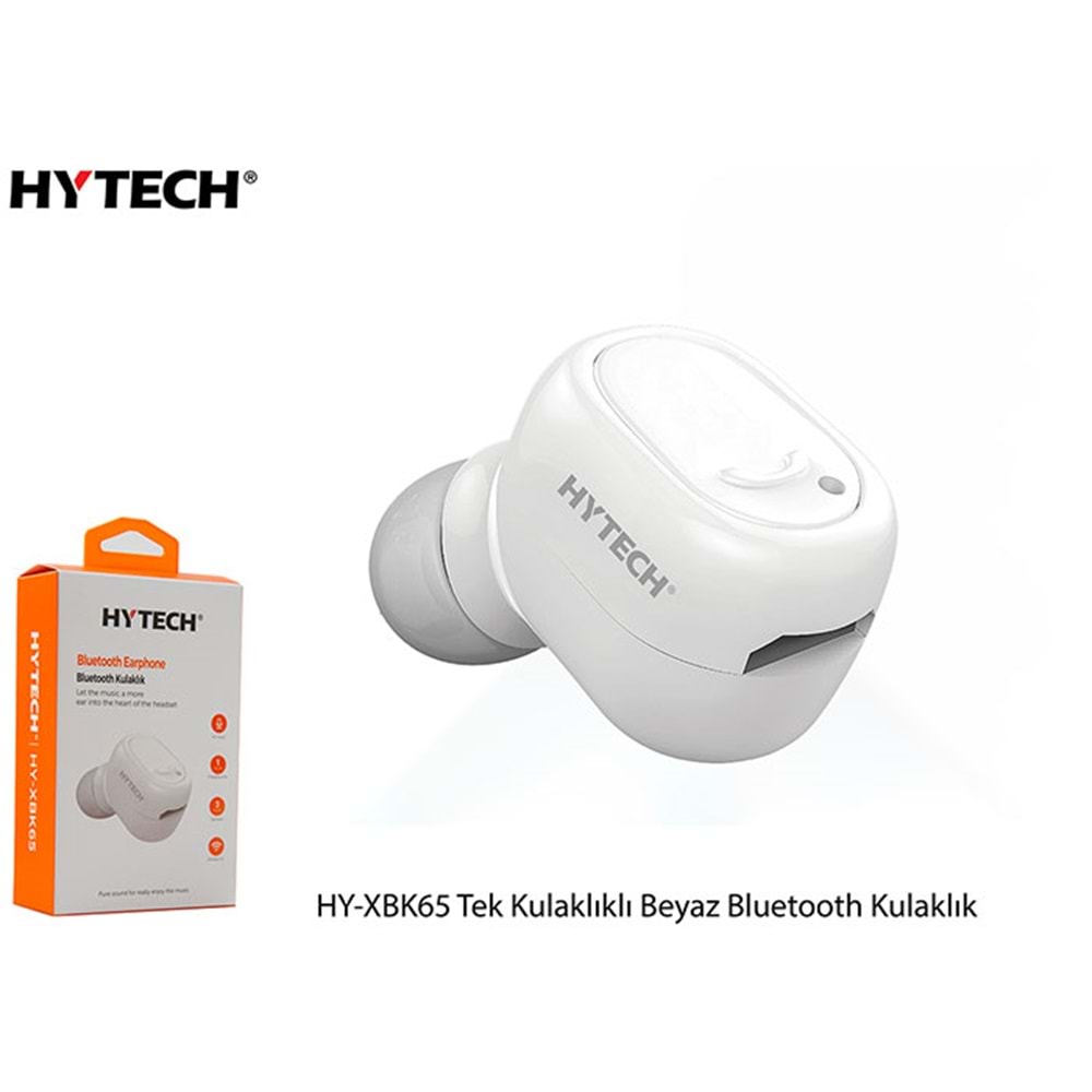 Hytech HY-XBK65 Siyah/Beyaz Tek Kulaklıklı Bluetooth Kulaklık