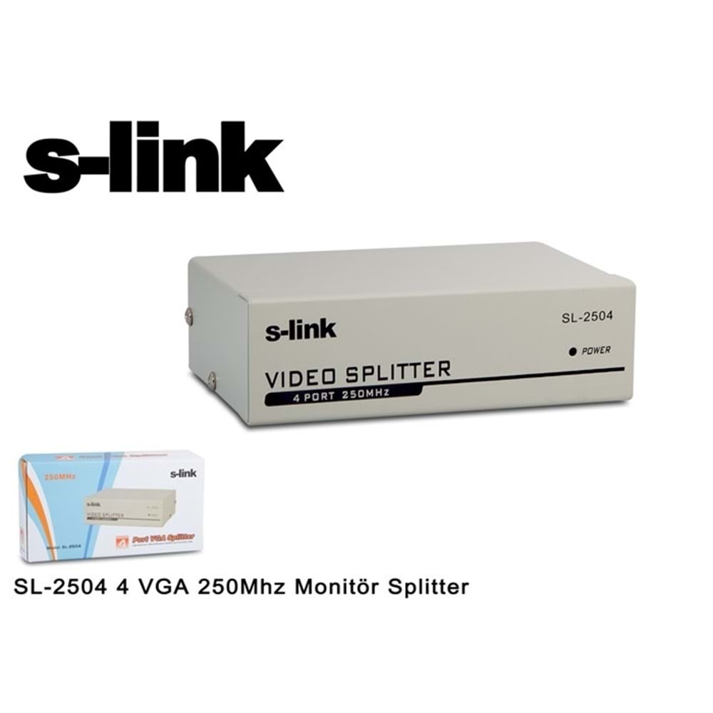 S-link SL-2504 4 Vga 250 Mhz Monitör Splitter