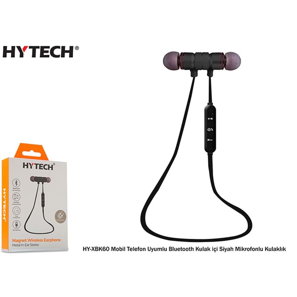 Hytech HY-XBK60 Mobil Telefon Uyumlu Bluetooth Kulak içi Mikrofonlu Kulaklık