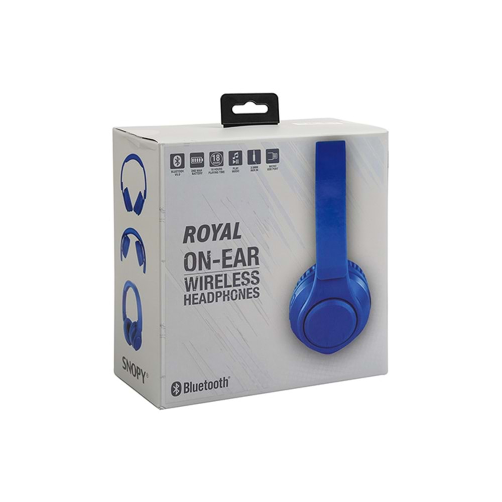 Snopy SN-BT51 ROYAL Siyah/Beyaz/Mavi Bluetooth Kulaklık