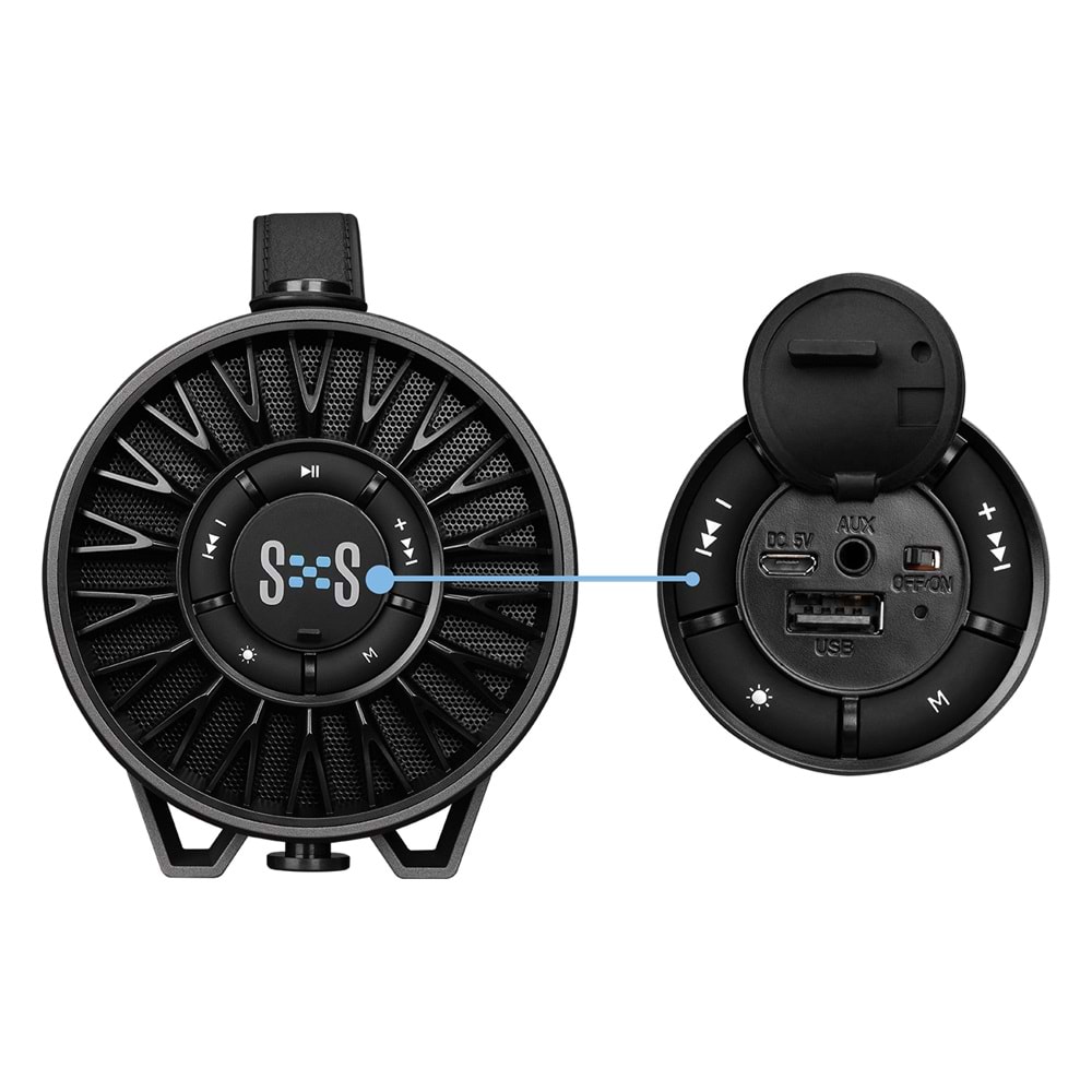 Mikado S40 ECLIPSE Led Işıklı Bluetooth/USB/AUX/FM Speaker Hoparlör
