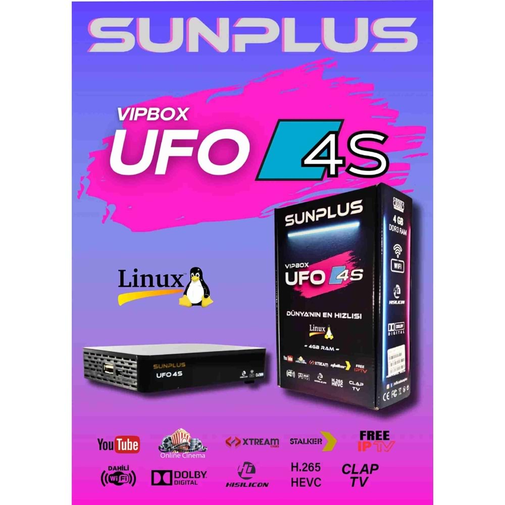 Sunplus Vipbox UFO 4S Full Hd Mini Uydu Cihazı