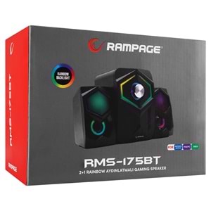 Rampage RMS-175BT 2+1 5W*2 Bluetooth+USB-TF-FM Rainbow Aydınlatmalı Gaming Speaker Hoparlör