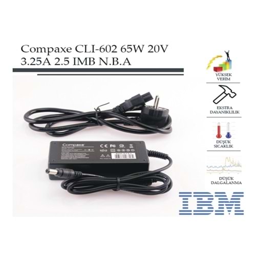 Compaxe CLI-602 65W 20V 3.25A 2.5 IBM Notebook Adaptör