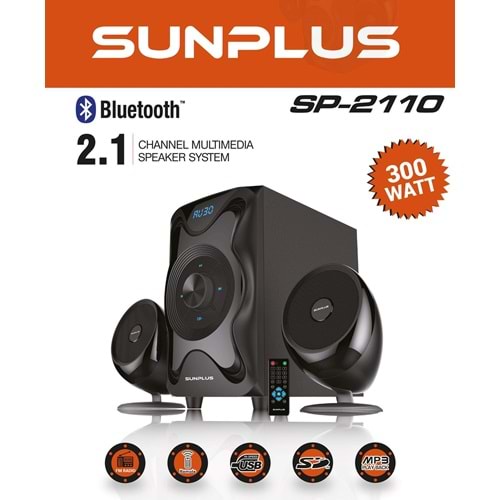 Sunplus SP-2110 2+1 Usb/SD/Fm Dest. Multimedia Bluetooth Spk