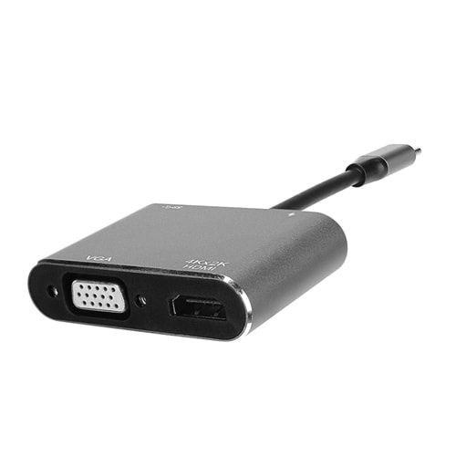 Hytech HY-USBC22 4 in 1 Type-C to PD+HDMI+VGA+USB 3.0 Çevirici Hub Adaptör