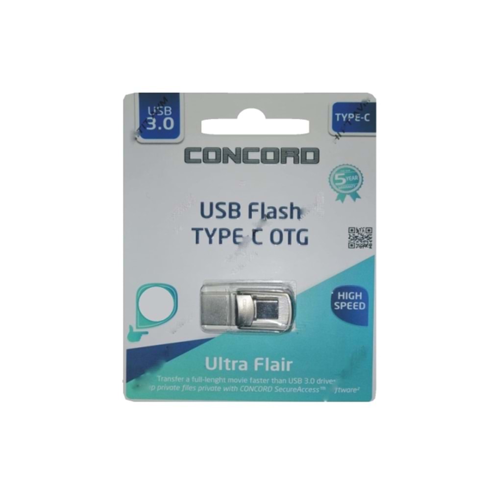 Concord C-OTGT64 64 GB OTG Type-C Mini Metal 3.0 Usb Flash Bellek