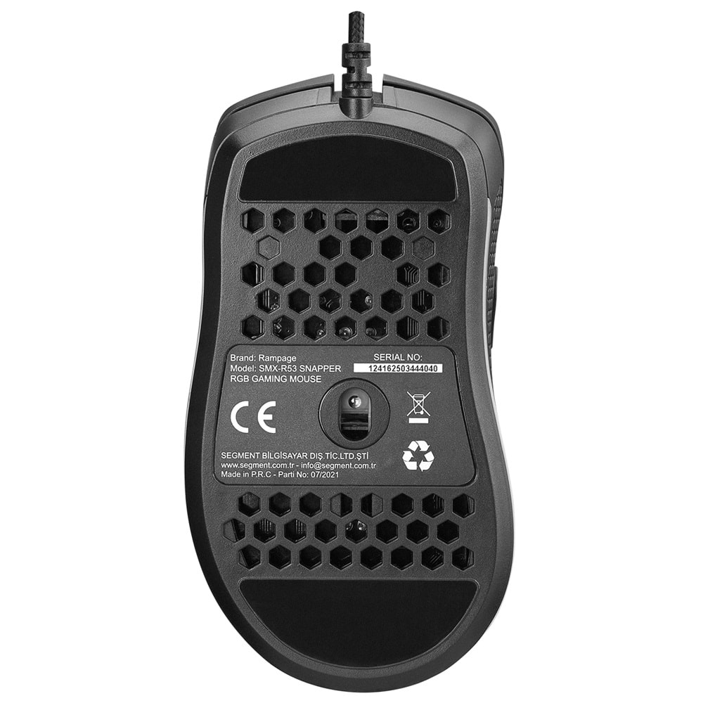 Rampage SMX-R53 SNAPPER Usb Siyah 7200 dpi RGB Aydınlatmalı Gaming Oyuncu Mouse