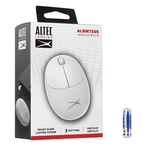 Altec Lansing ALBM7335 Beyaz/Pembe 2.4GHz USB 1200DPI Alkalin Pilli Kablosuz Mouse