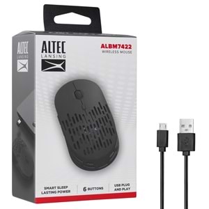 Altec Lansing ALBM7422 2.4GHz Şarj Edilebilir Tek Renkli 1600DPI Optik Kablosuz Mouse