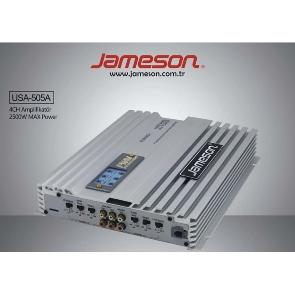 Jameson USA-505A 4 Kanal 2500 Watt Bass Kontrollu Oto Anfi