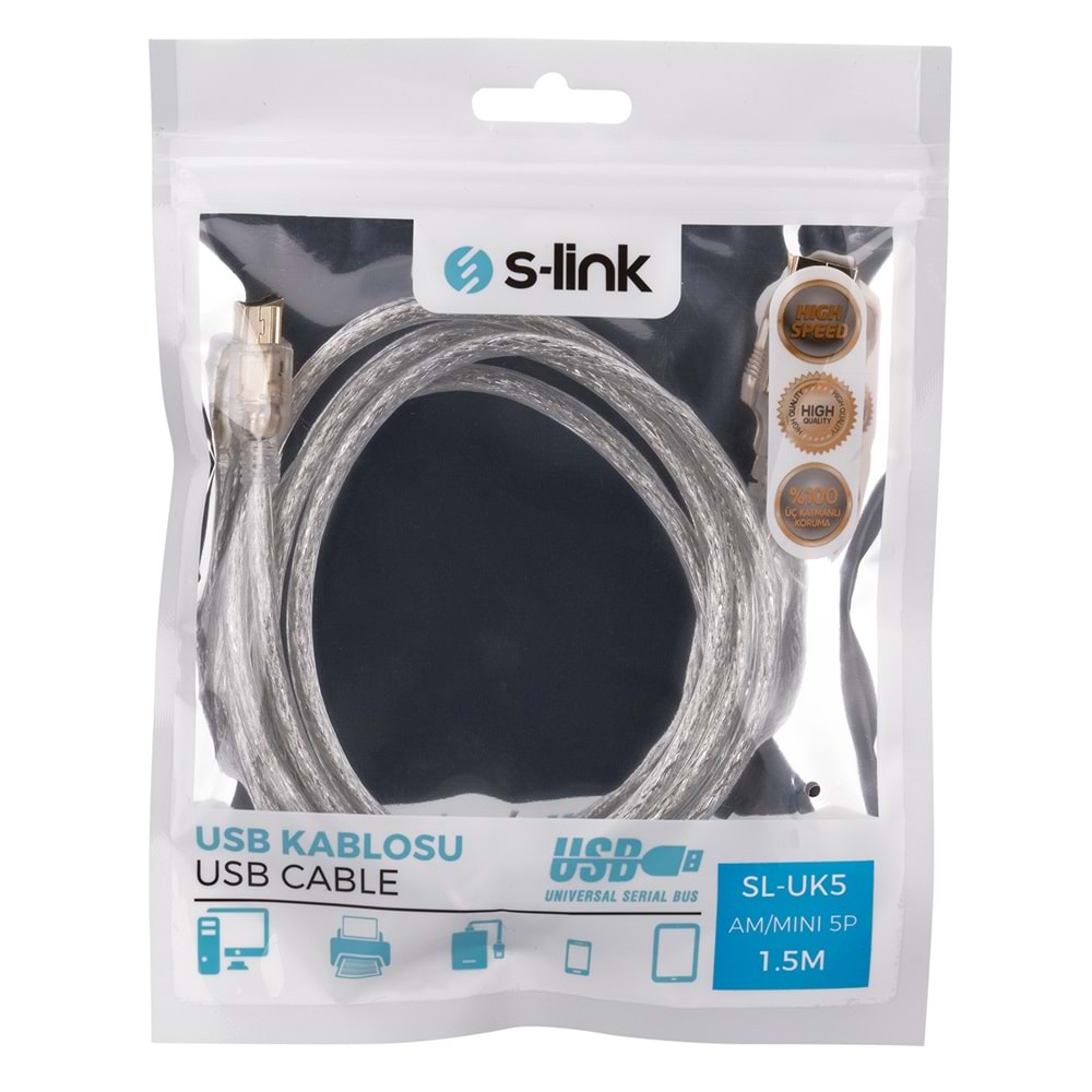 S-link SL-UK5 Usb 2.0 1.5mt 5Pin Kamera Kablosu