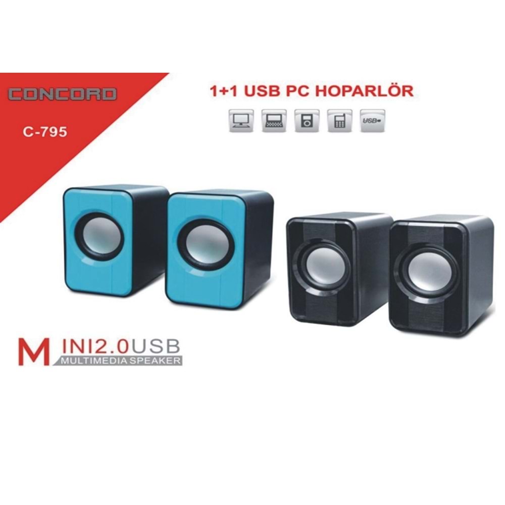 Concord C-795 Yüksek Ses USB 2.0 Bilgisayar PC Hoparlör