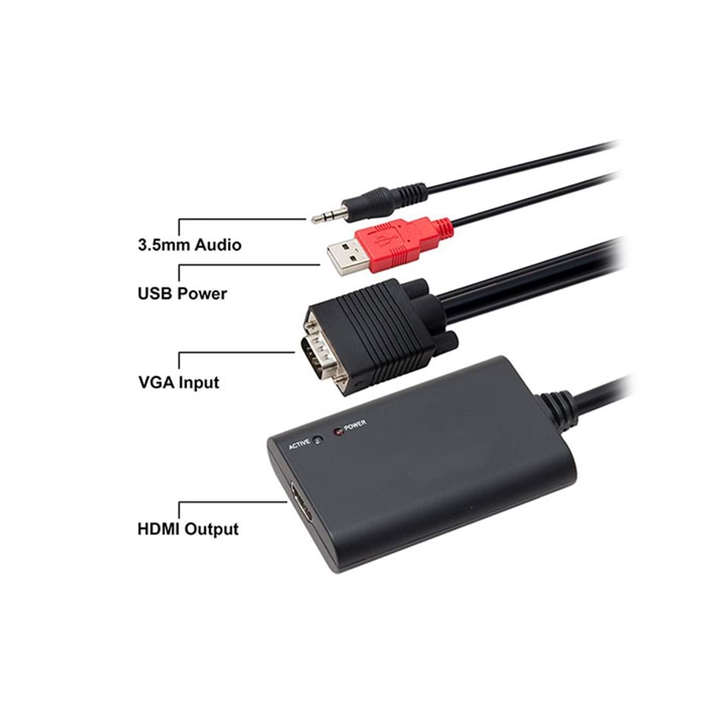 S-link SL-VHC20 VGA To HDMI Çevirici Kablo