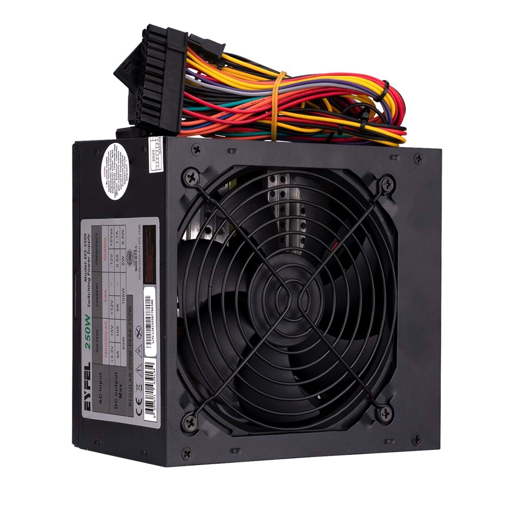 Eyfel EFS-2500 Real 200W Peak 250W 2*Sata 12cm Fanlı Power Supply