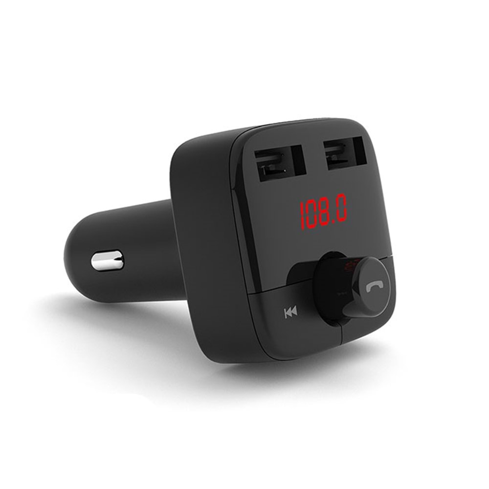 S-link SL-BT231 Led Ekran USB+TF Desteği Çift Usb 2.4A Bluetooth Fm Transmitter