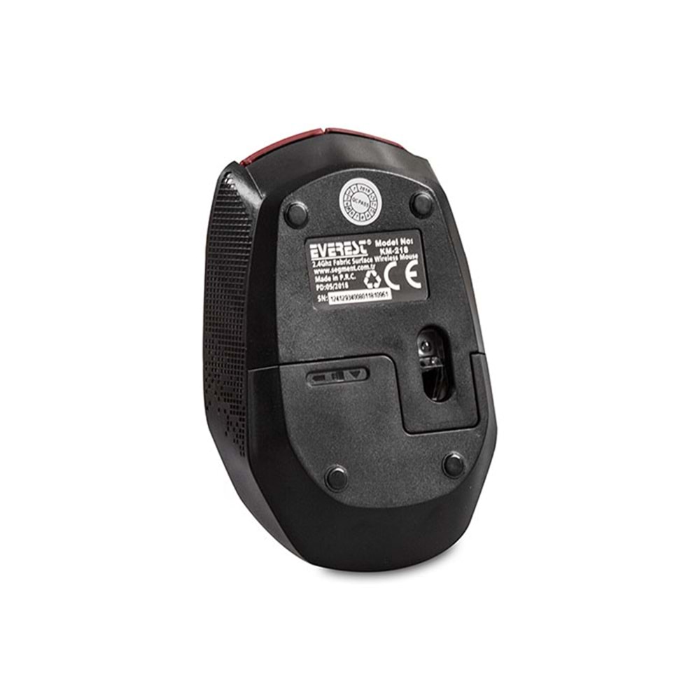 Everest KM-218 Usb Kırmızı 2.4Ghz Kumaş Yüzey Kablosuz Mouse