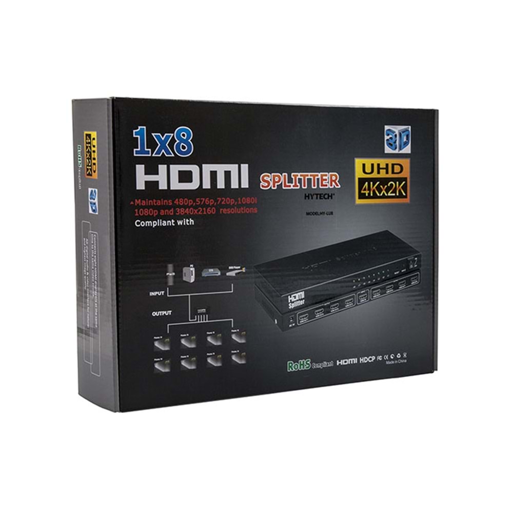 Hytech HY-LU8 8 Port 4K*2K HDMI Splitter