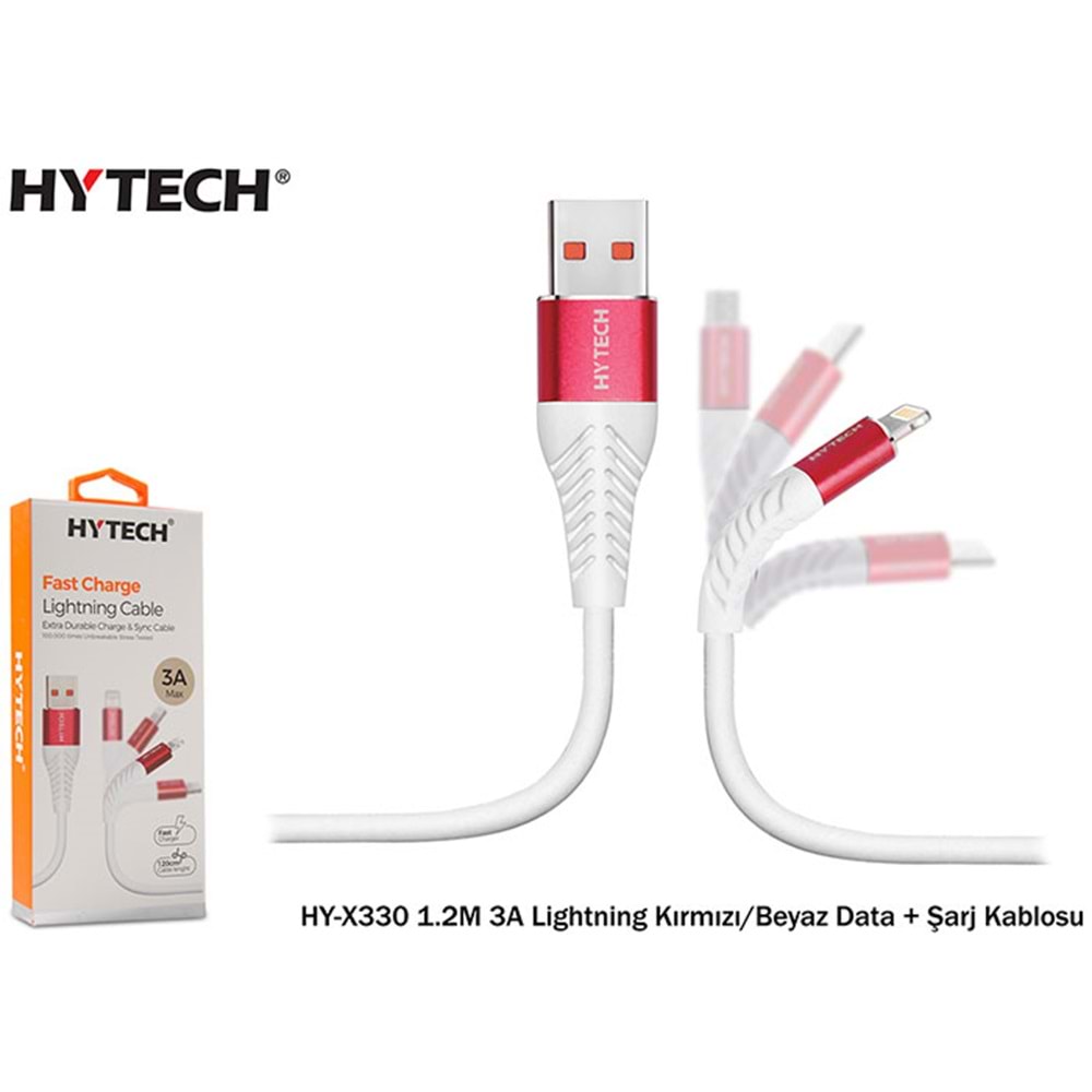 Hytech HY-X330 1.2mt 3A Lightning Data + Şarj Kablosu