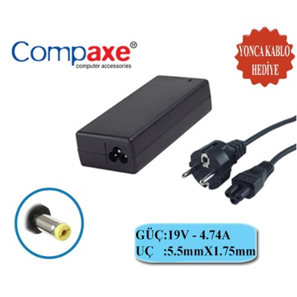 Compaxe CLA-446 (acer) 19V/4,74A 5,5*1,75 Notebook Adaptör