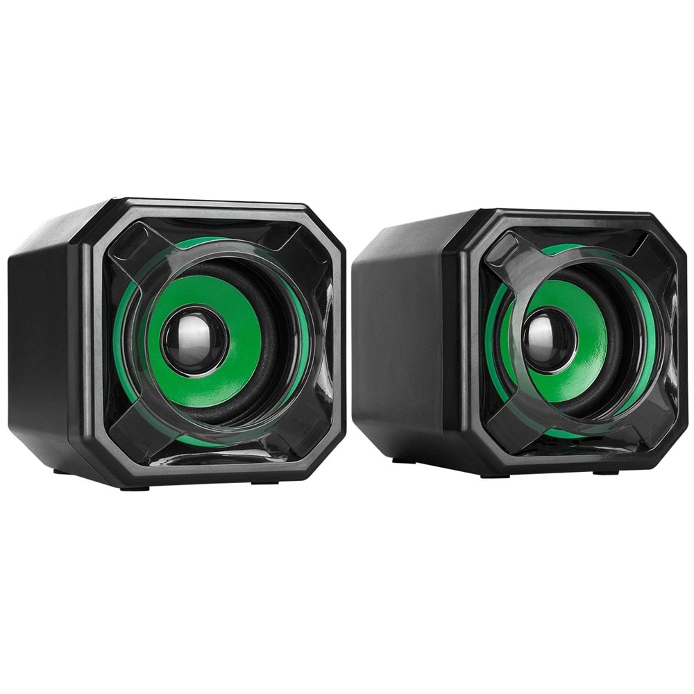 Mikado MD-177 2.0 5W * 2 Yeşil/Siyah Super Bass USB Speaker