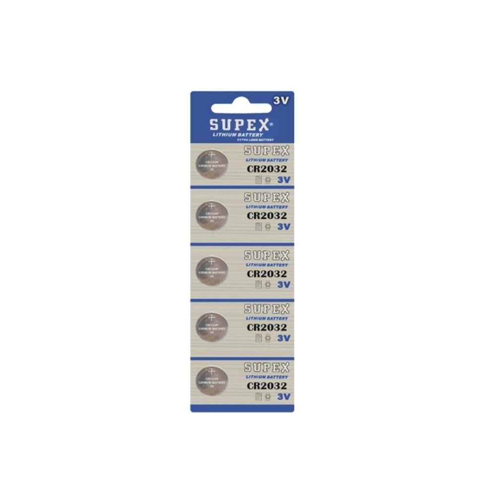 Supex CR2032 3v (5 paket) Lityum Para Pili