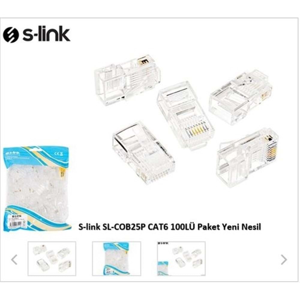S-link SL-COB25P 100 lü Paket Yeni Nesil Jack UTP