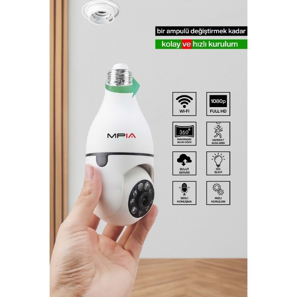 Concord MPİA REN 3Mp İp Wifi Full Hd 8 Led Gece Görüşlü Hareketli Kamera
