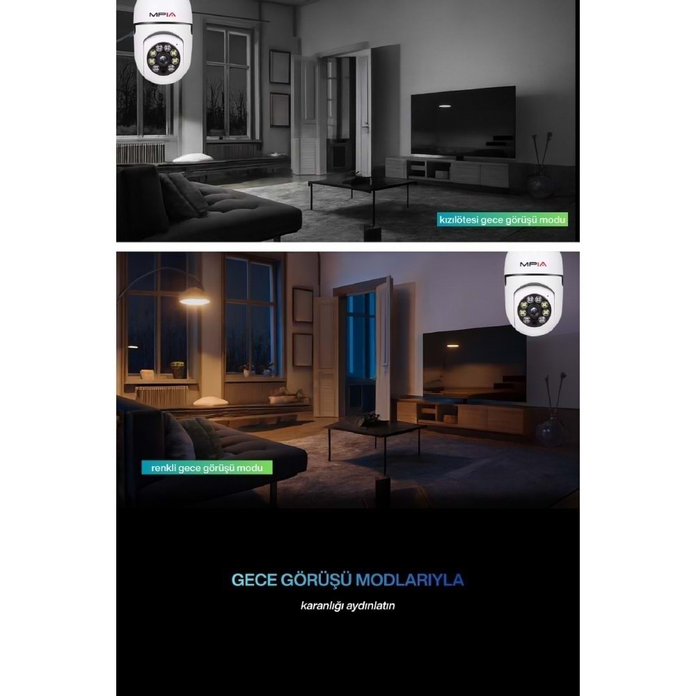 Concord MPİA REN 3Mp İp Wifi Full Hd 8 Led Gece Görüşlü Hareketli Kamera