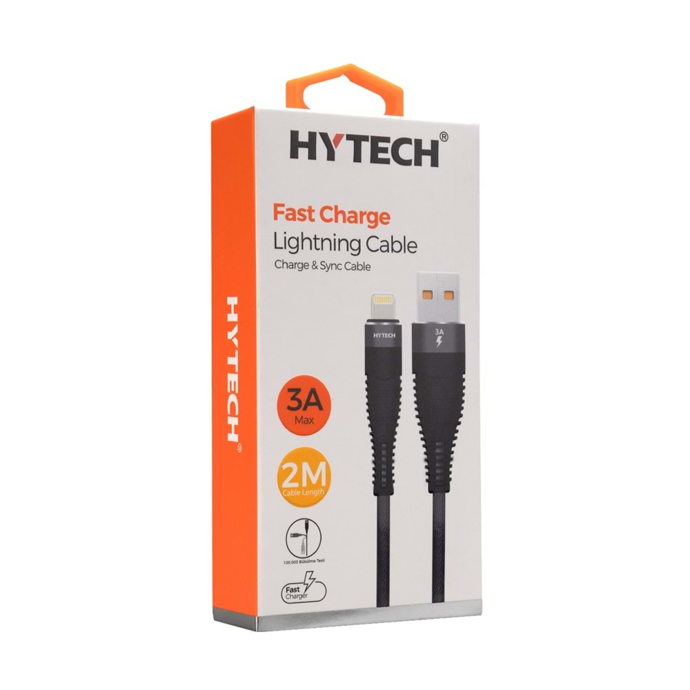 Hytech HY-X3252M 3A iPhone Lightning 2mt Gri Şarj Kablosu