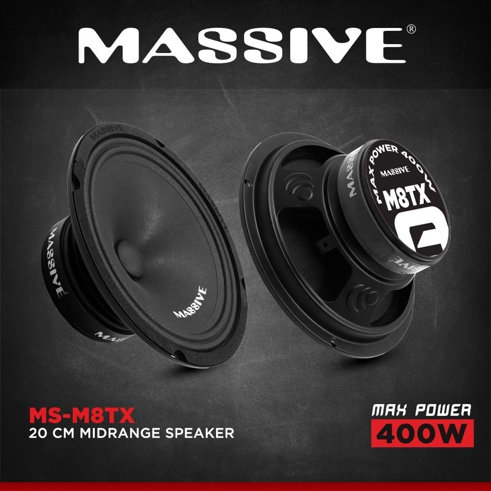 Massıve MS-M8TX 20 Cm 400 Watt 120 Rms Midrange Oto Hoparlör