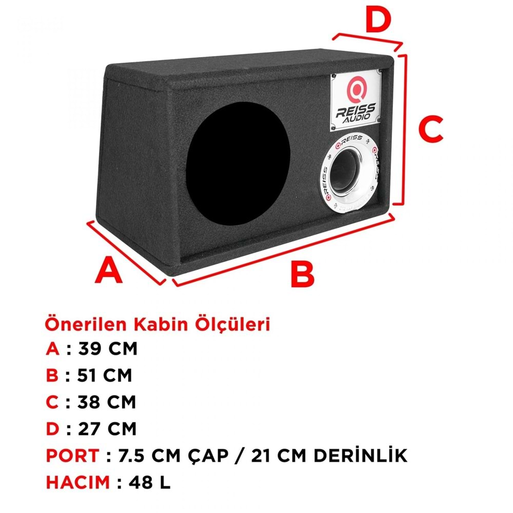 Reıss Audıo RS-GH12 30 Cm 1400 Watt 350W Rms Çift Bobin Oto Subwoofer