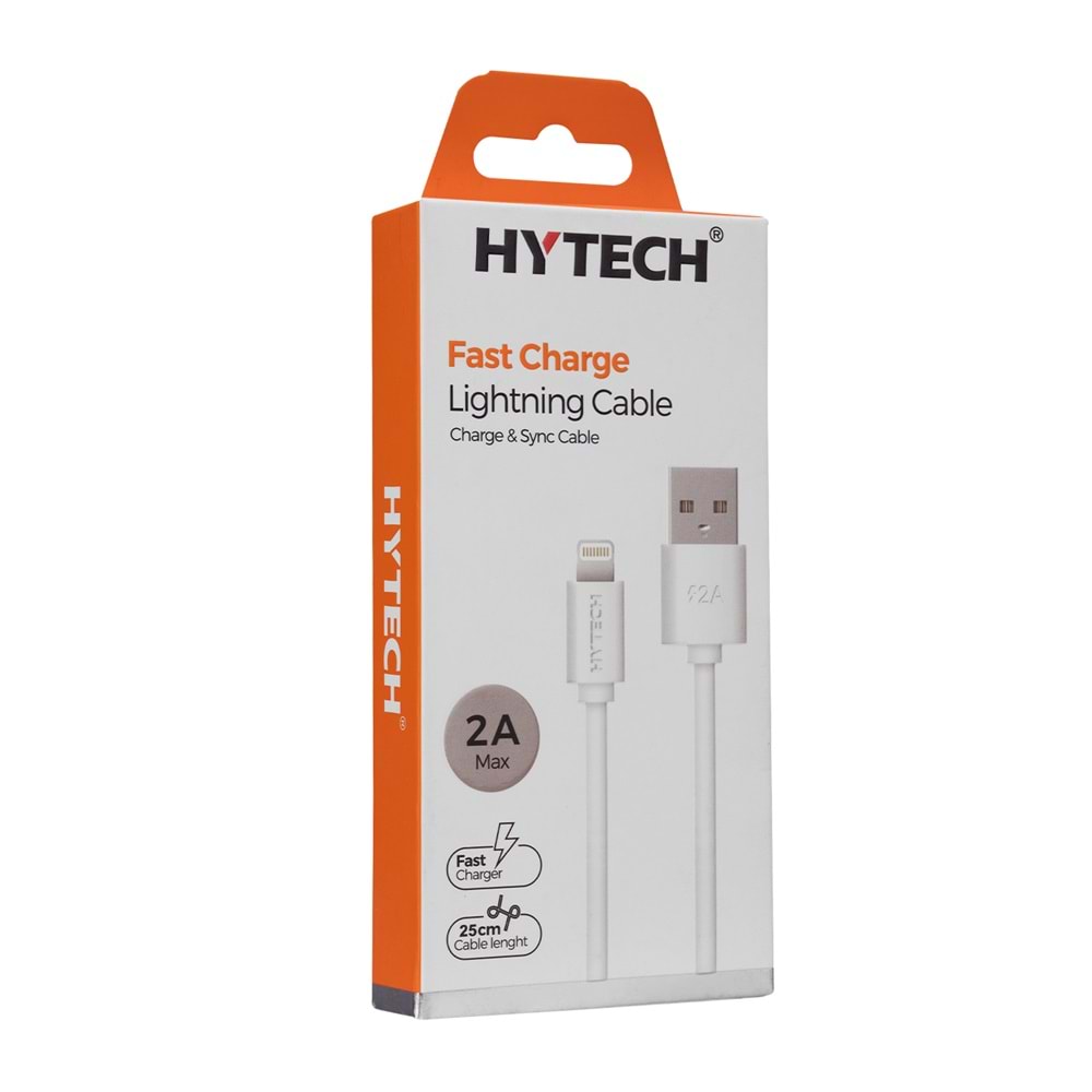 Hytech HY-X96 0.25m 2A iPhone Lightning Beyaz Şarj Kablosu