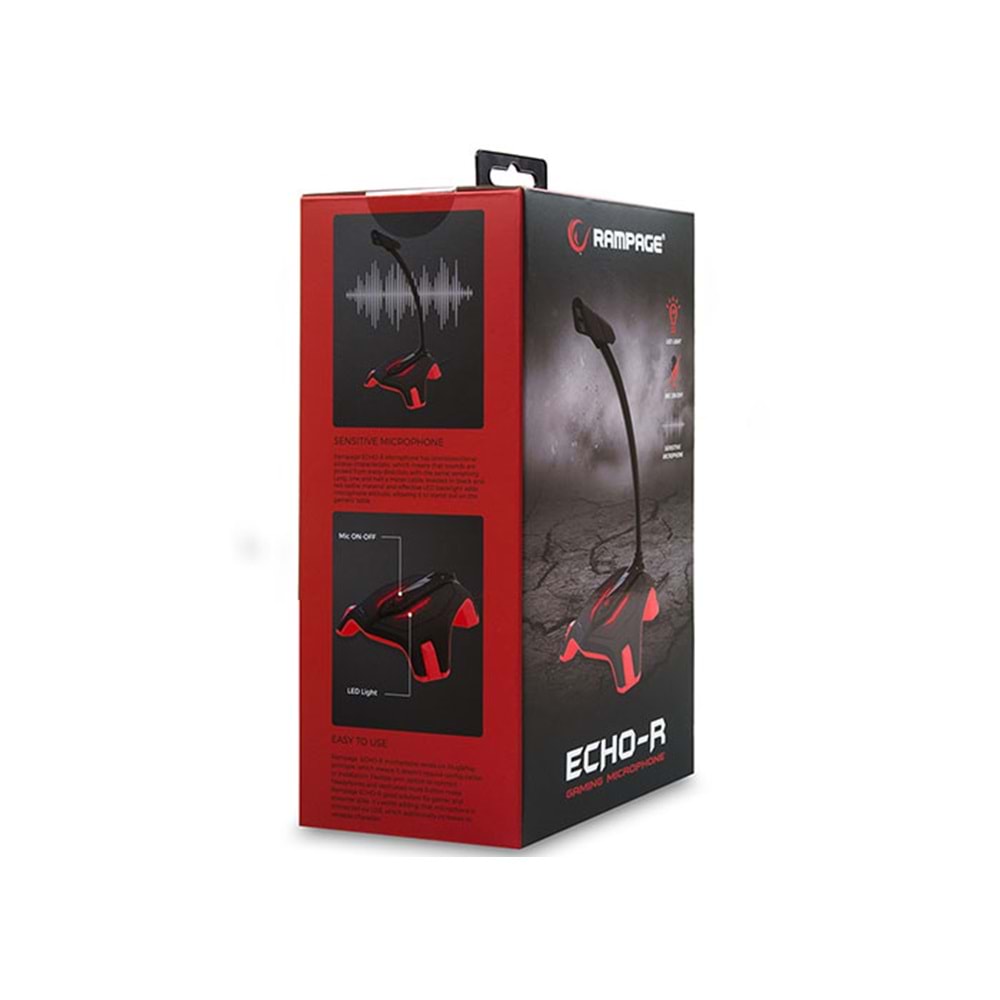 Rampage SN-RMX8 ECHO-R Siyah USB Oyuncu Masaüstü Mikrofon