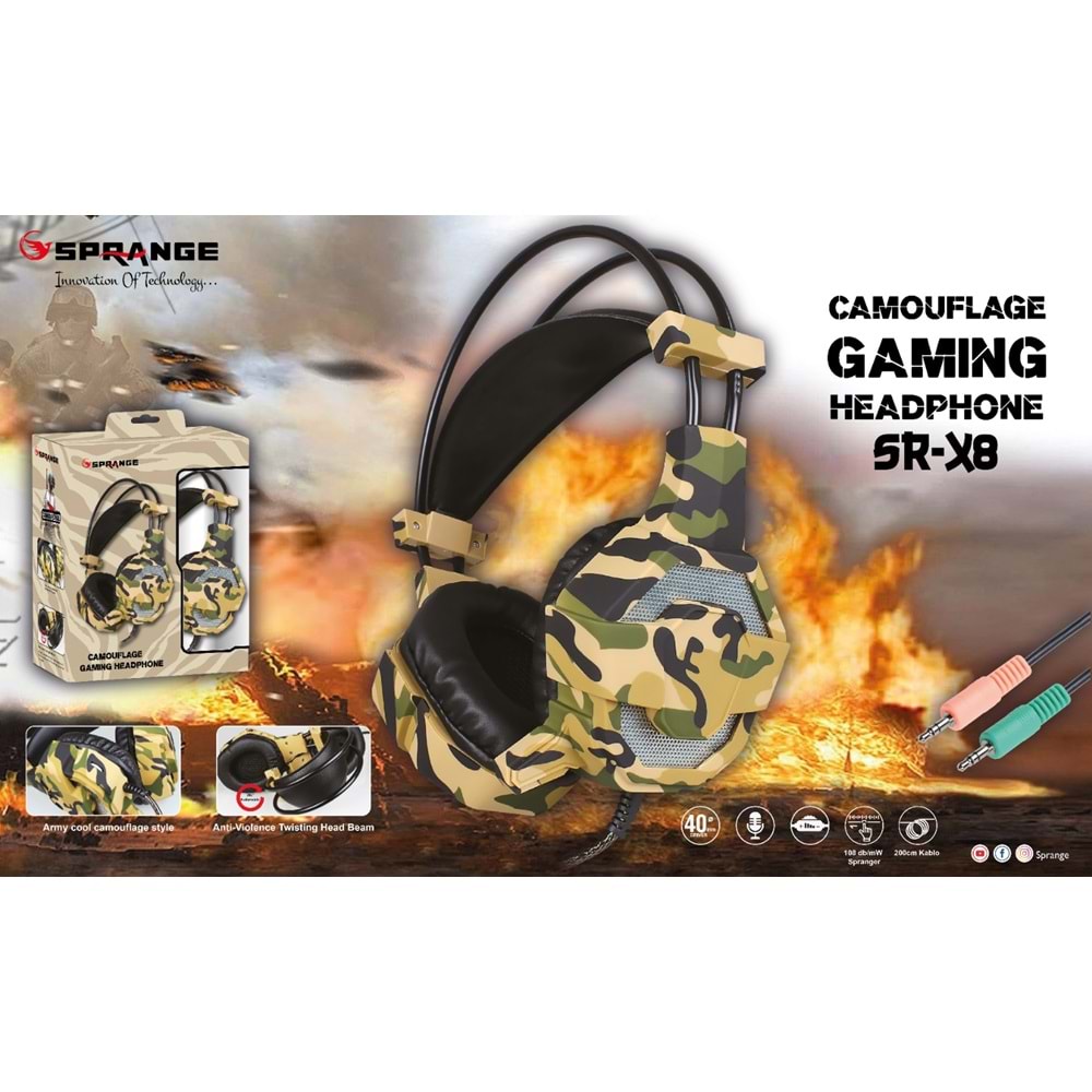 Sprange SR-X8 Gaming Oyuncu Mikrofonlu PC Kulaklık