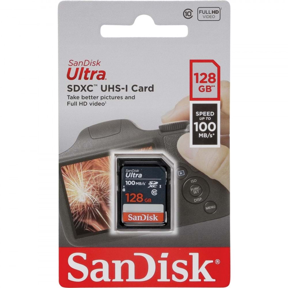 SANDISK 128 GB SDSDUNR-128G-GN3IN 100/MB 128GB C10 ULT SD KART