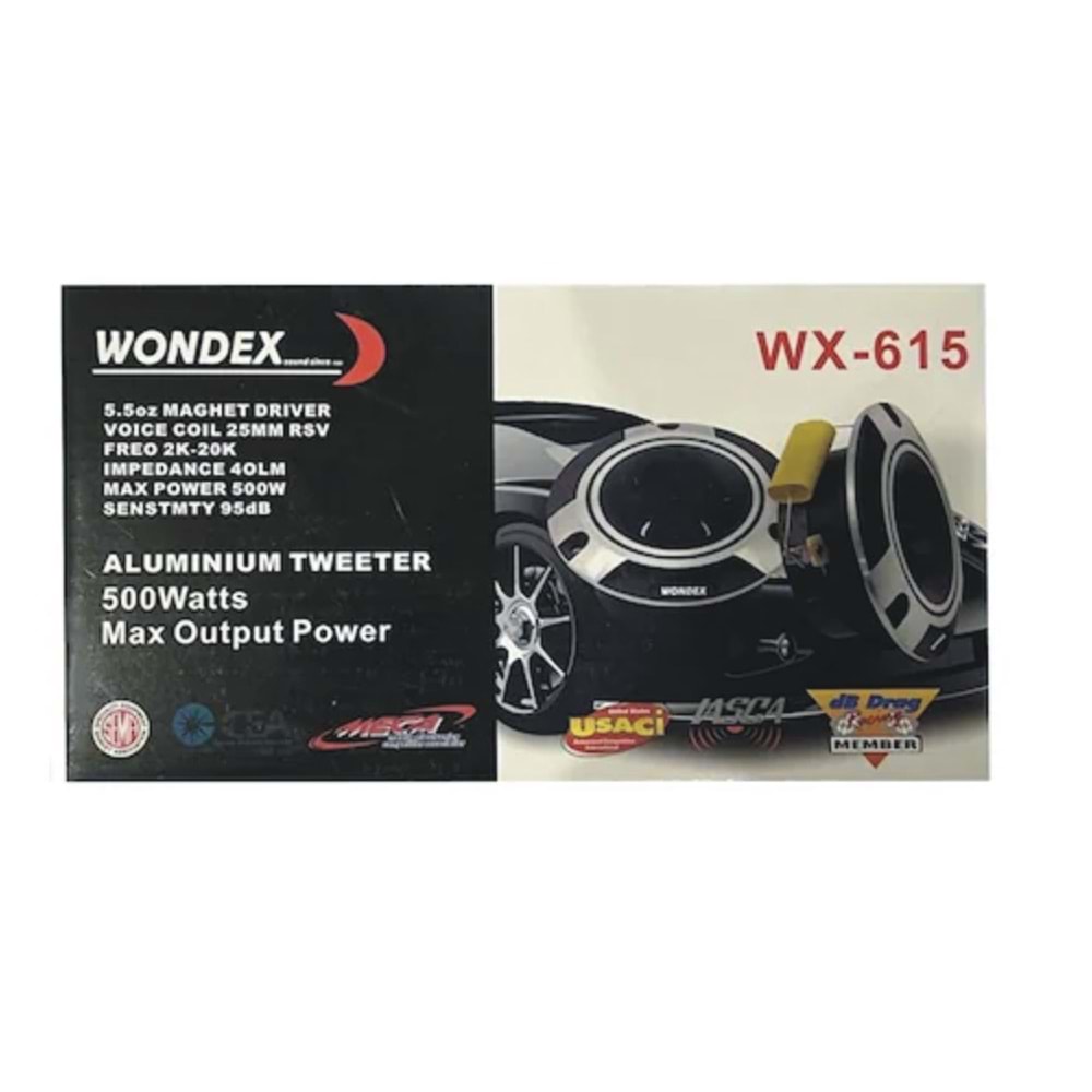 Wondex WX-615 500 Watt 10 Cm Bullet Horn Dome Oto Twetter