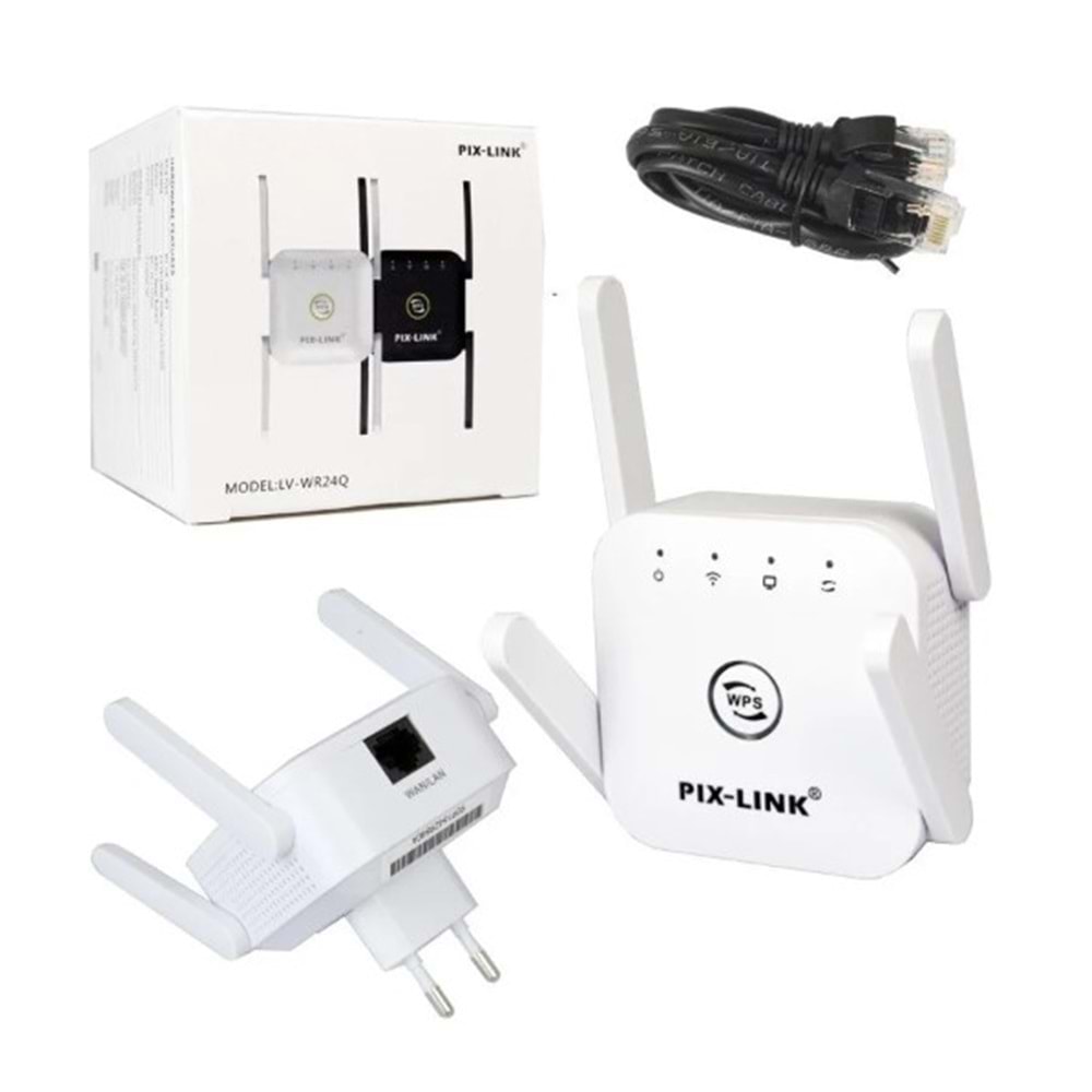 Pix-Link LV-WR24Q Acces Point 300Mbps Wifi-N Repeater Pro Wifi Router Sinyal Güçlendirici