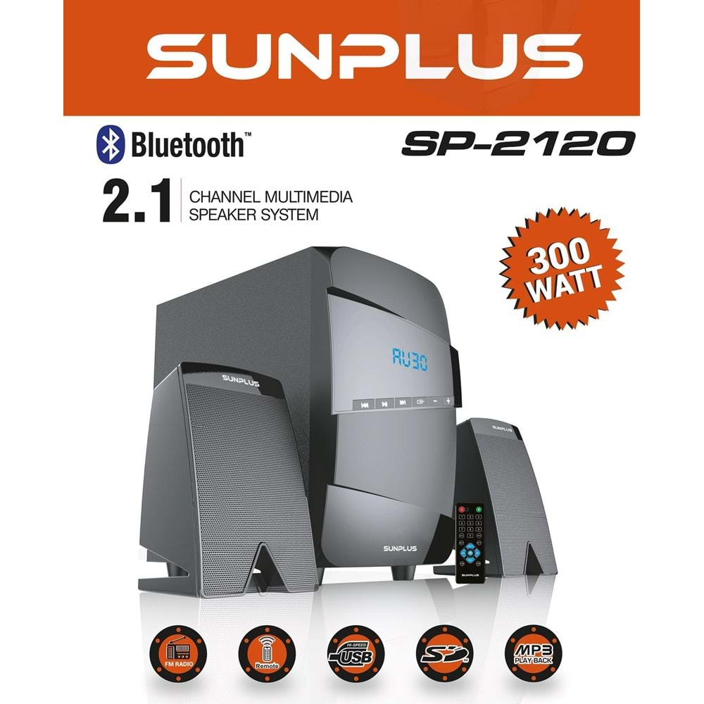 Sunplus SP-2120 2+1 Usb/SD/Fm Dest. Multimedia Bluetooth Spk