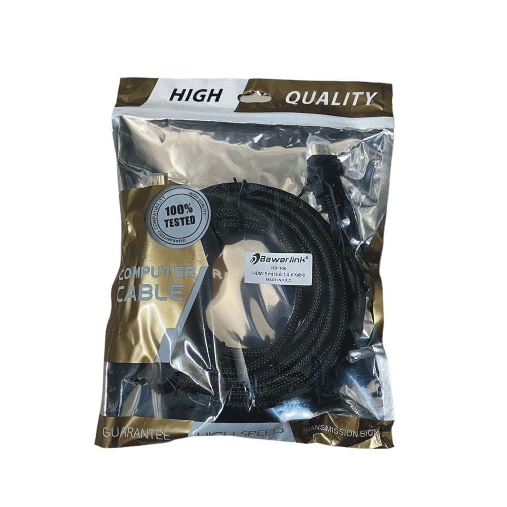 Bawerlink HD-106 HDMI 5 mt Hızlı 1.4 V Kablosu