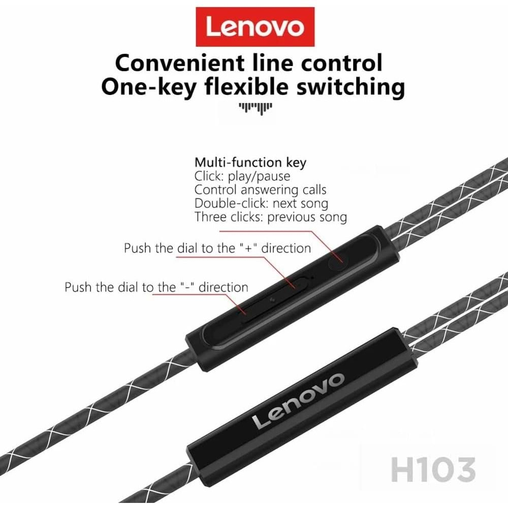 Lenovo H103 3,5mn Çaklı Kablolu Kulakiçi kulaklık