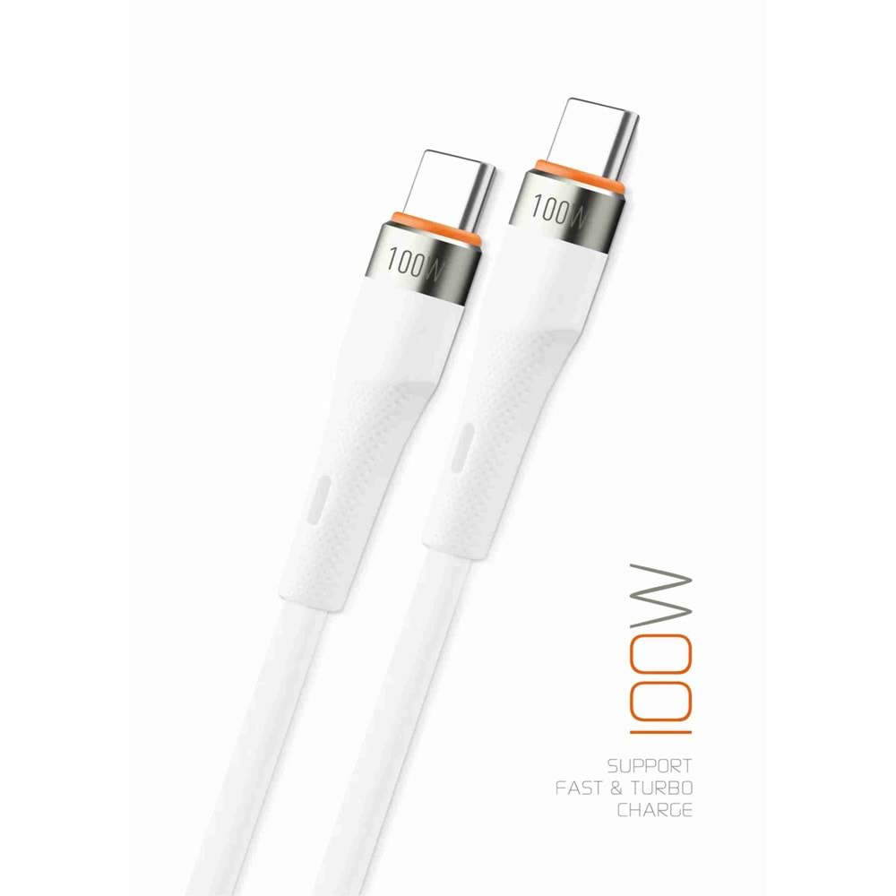 Powerway SCT100 Type-C To Type-C Pd 100W 5A Şarj Ve Veri Aktarım Kablosu