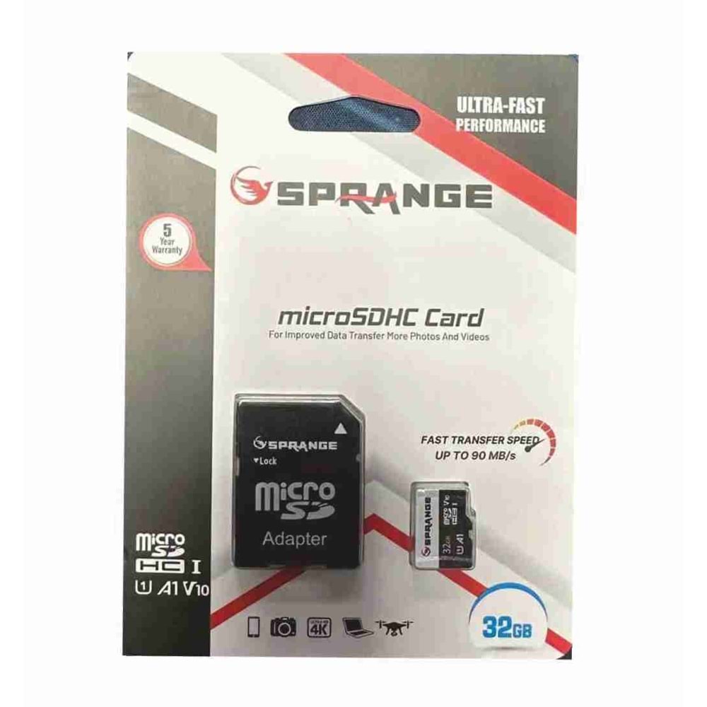 Sprange SM-32 32 GB Class10 Micro SDXC UHS-3 4K HD Ultra Hafıza Kartı