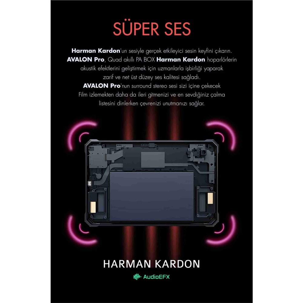 Vorcom AVALON 256 GB Hafıza 8 GB Ram 10.36 Inc Pro 2.4K 22.000 mAh Pil Harman Kardon Profesyonel Oyuncu Tableti