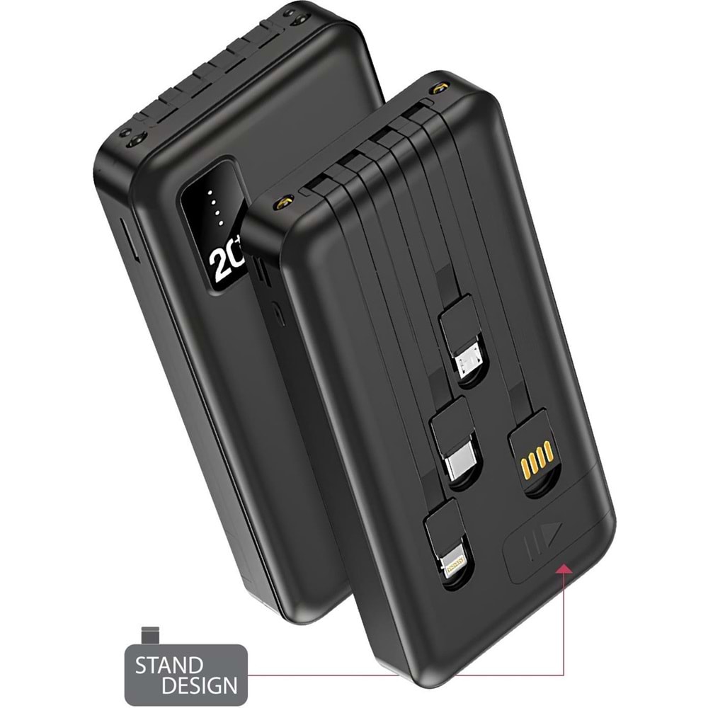 Powerway TX209 20.000 Mah Kablolu Dijital Göstergeli Powerbank Pil Şarj Cihazı
