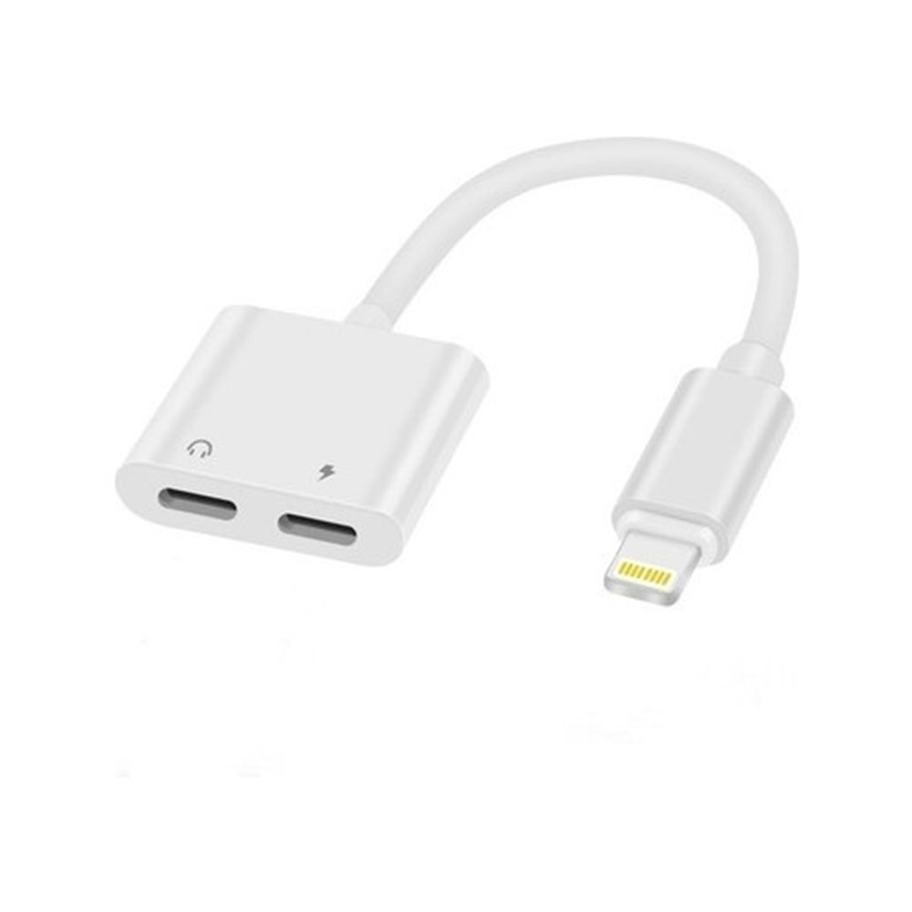 Powerway AC08 Apple iPhone Uyumlu Lightning 2in1 Şarj Kulaklık Dönüştürücü Jack Adaptör Şarj Çoğaltıcı Splitter