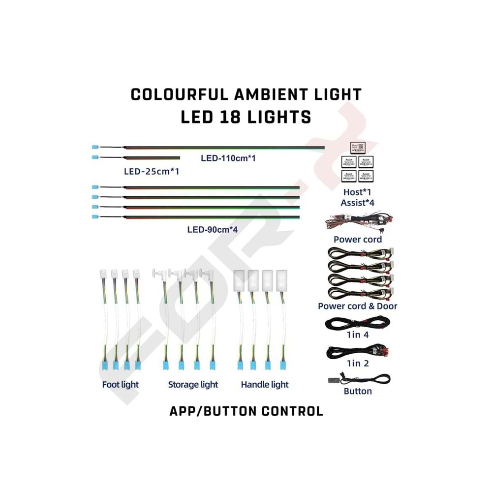 For-X X-LED64 64 Renk App Kontrol Ambıent Led