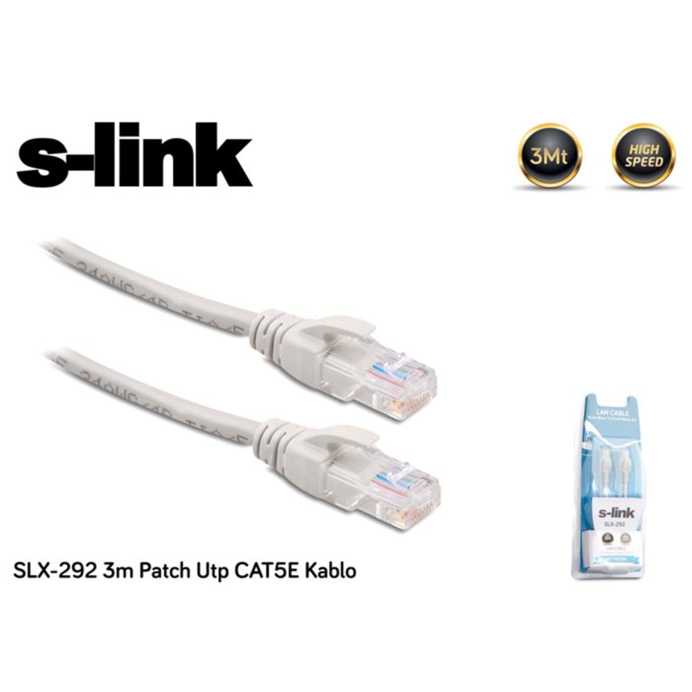 S-link SLX-292 3mt Patch Utp CAT5E Kablo