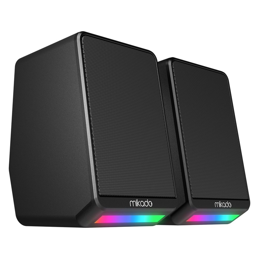 Mikado MD-178 2.0 3W*2 RGB Aydınlatmalı USB + 3.5mm USB 5V Speaker Hoparlör